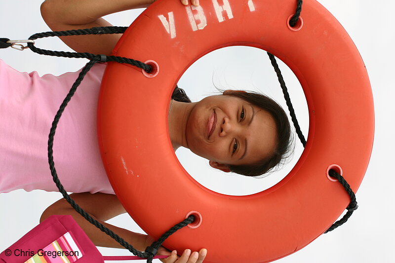 Photo of Woman and Life Preserver(4951)