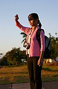 Asian Woman Watching Sunrise, Clark Air Base