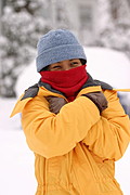 Asian Woman out in the Cold