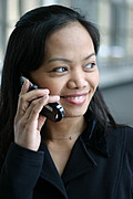 Close-up of Asian Woman on Cell Phone