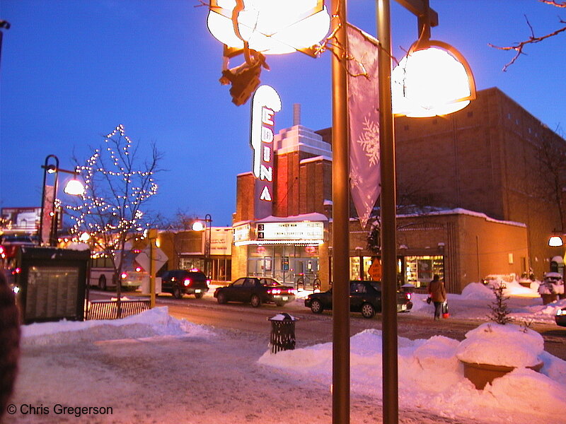 Photo of Edina Theater at Night in Winter(1164)