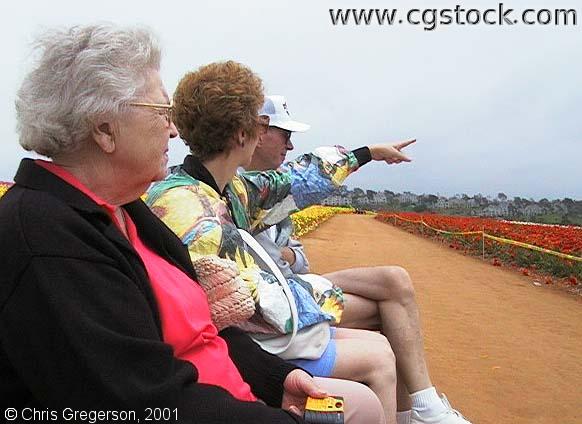 Photo of Alice, Linda, and Paul at the Flower Fields(1450)