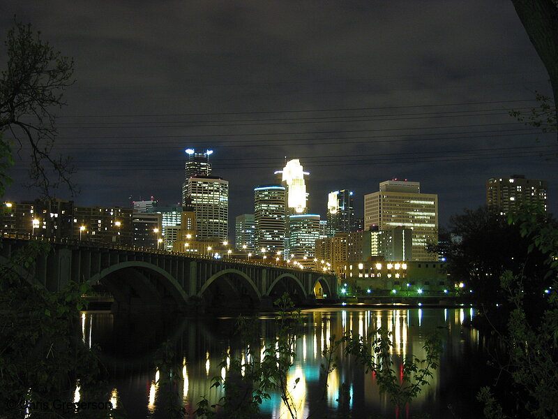 Photo of Mississippi and Skyline at Night(1752)