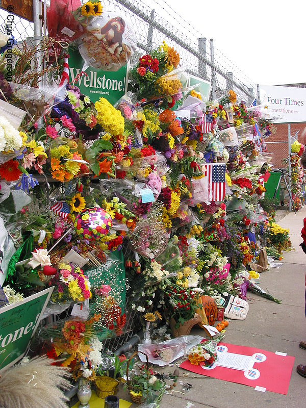 Photo of Flowers Outside Paul Wellstone's Campaign Headquarters(2487)