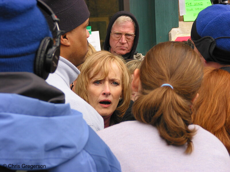 Photo of Judy Woodruff Outside Senator Wellstone's Office(2498)