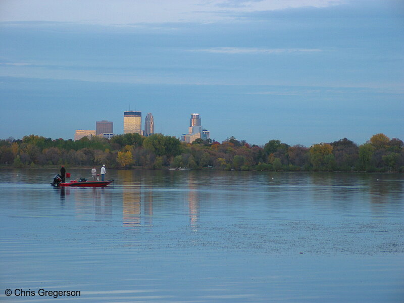 Photo of Boat and Skyline from Lake Harriet(2994)