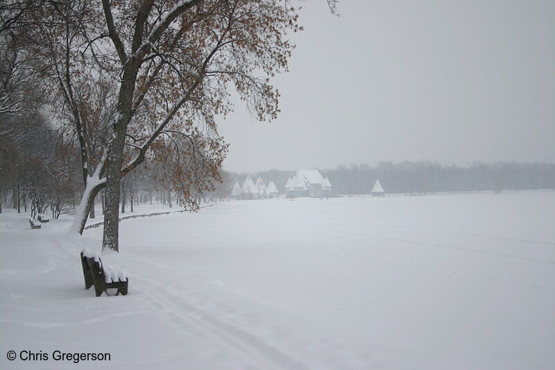 Photo of Bench and the Lake Harriet Bandshell(3049)