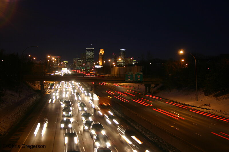 Photo of 35W and Minneaoplis Skyline at Night(3089)