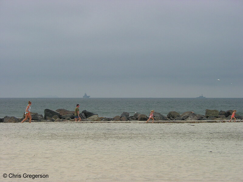 Photo of Family Procession on Beach(3170)