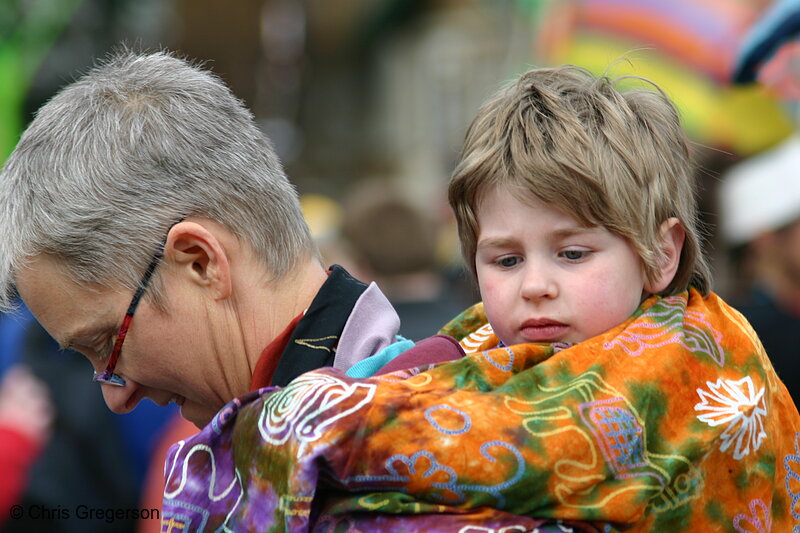 Photo of Woman Carrying Boy, May Day Parade(3210)