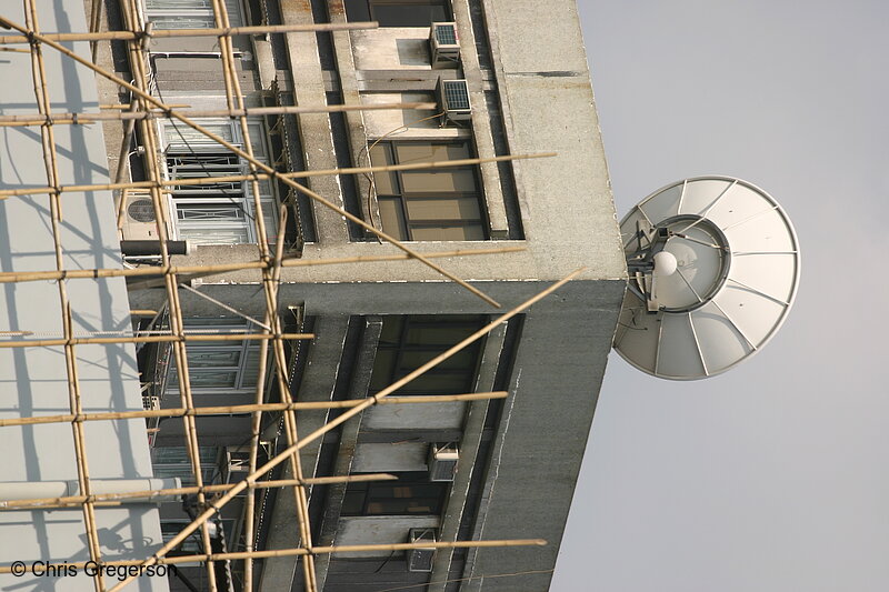 Photo of Satelite Dish and Bamboo Scaffolding(4394)