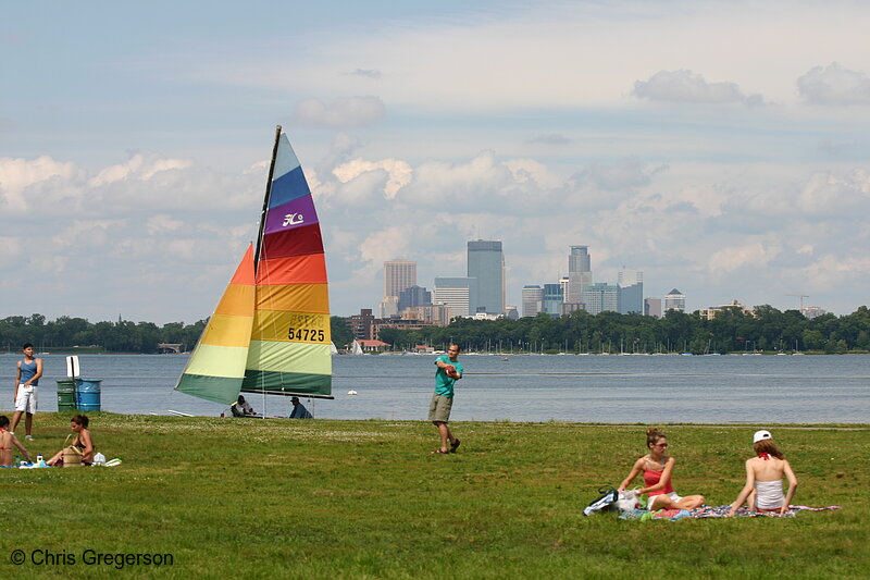 Photo of Sailboat, Lake Calhoun, and Skyline(5007)