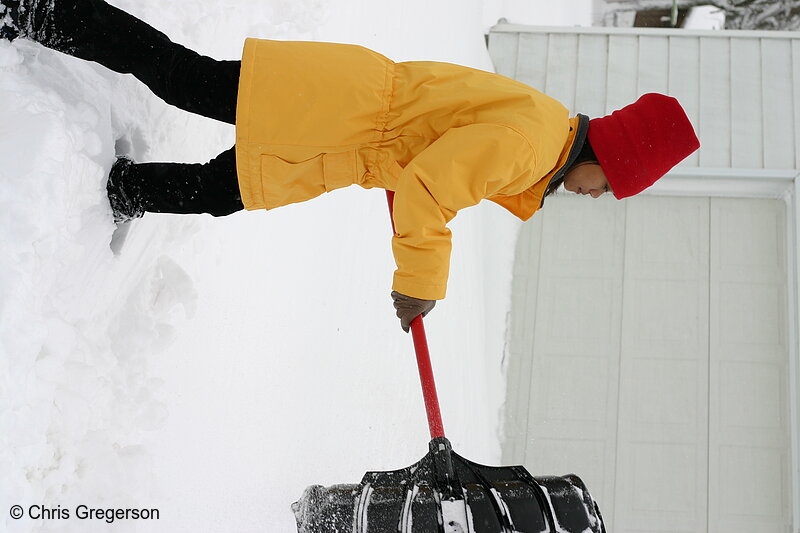 Photo of Woman Shovelling Snow in Driveway(5039)