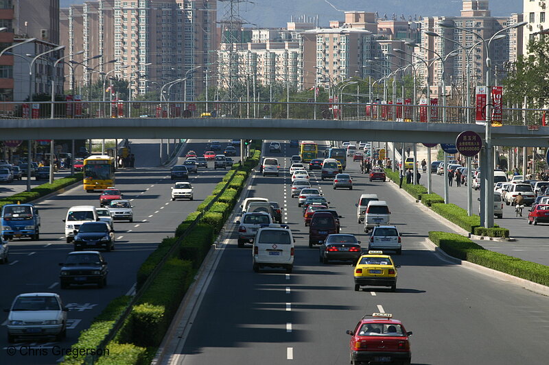 Photo of Looking Down on a Freeway in Beijing, China(5089)