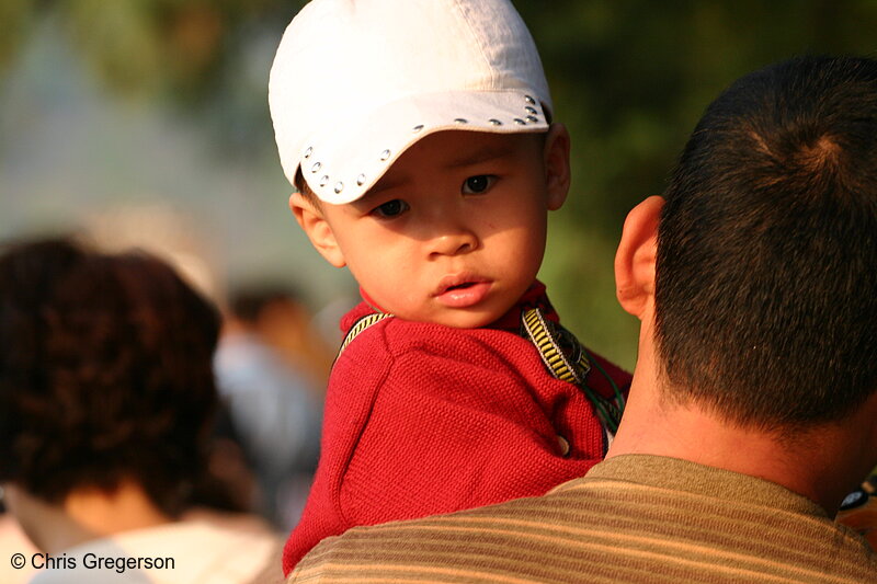 Photo of Chinese Toddler in Father's Arms(5163)