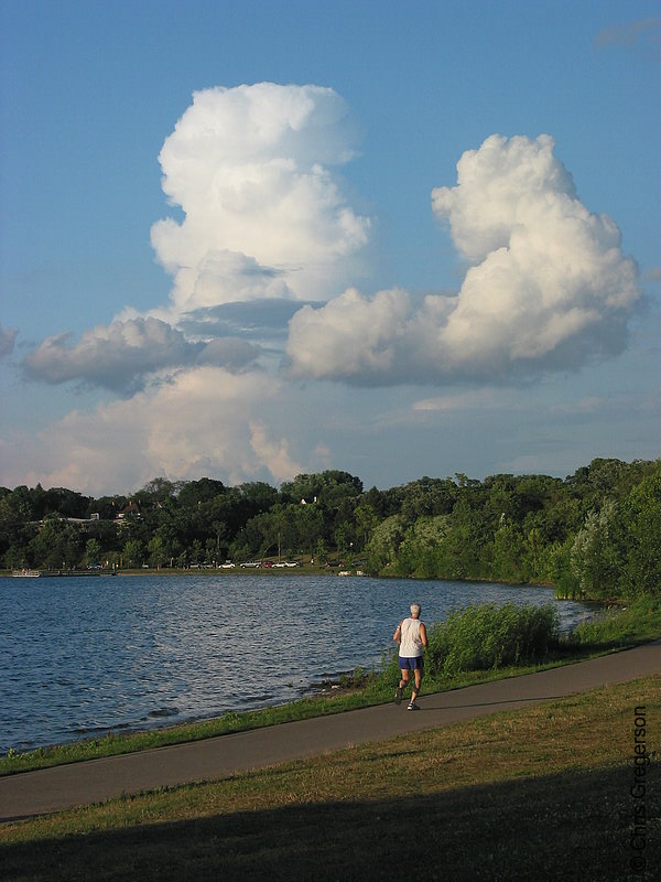 Photo of A Single Man Jogging Around the Lake(5263)