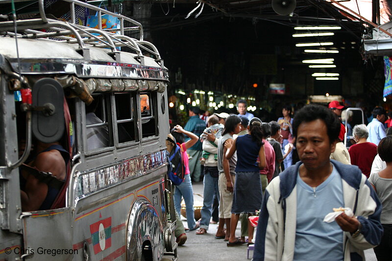 Photo of Jeepney and People Near Baguio Public Market, Baguio City(5780)