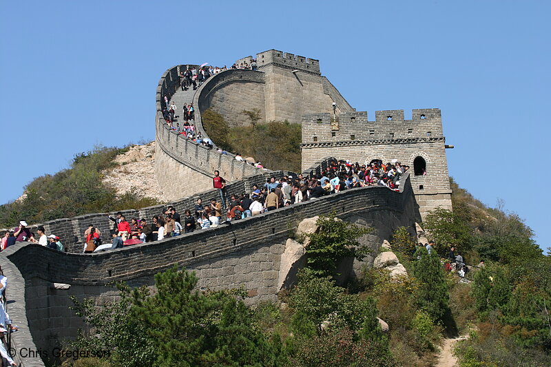 Photo of Crowd of People in the Winding Pass of the Great Wall of China near Badaling(5875)