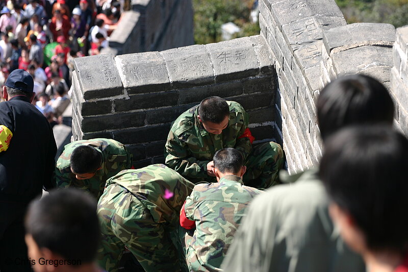 Photo of Soldiers in Camoflage at the Great Wall of China(5889)