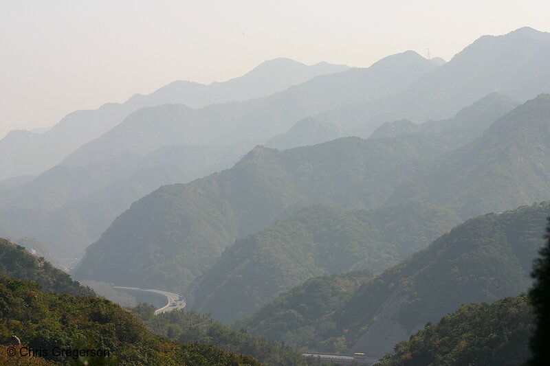 Photo of Mountain and Pass Veiled in Smog(5892)