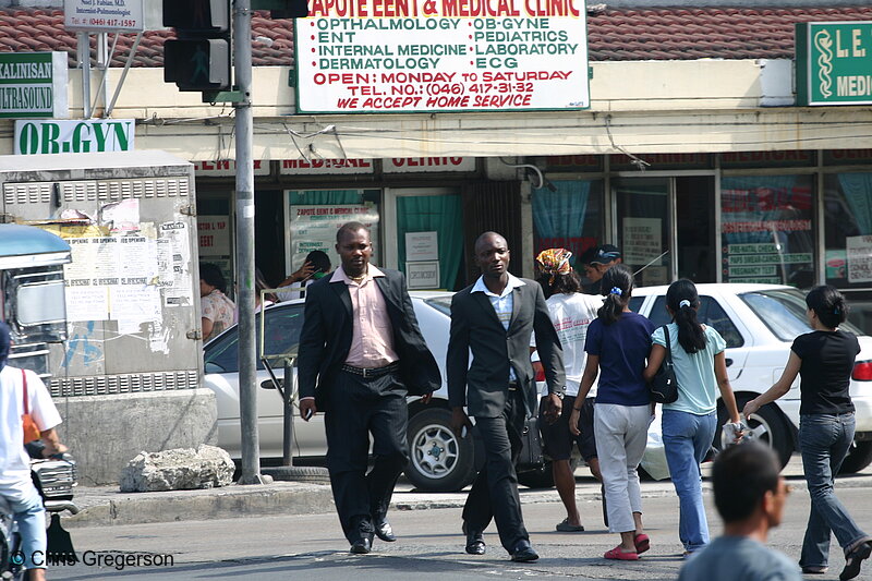 Photo of Africans Crossing Road in Bacoor, Cavite, the Philippines(6107)