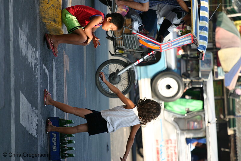 Photo of Young Filipina Girl Dancing on Sidestreet in Bacoor, Cavite(6113)