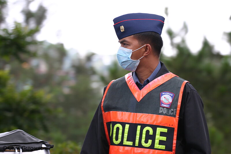 Photo of Baguio Police Officer Directing Traffic(6627)