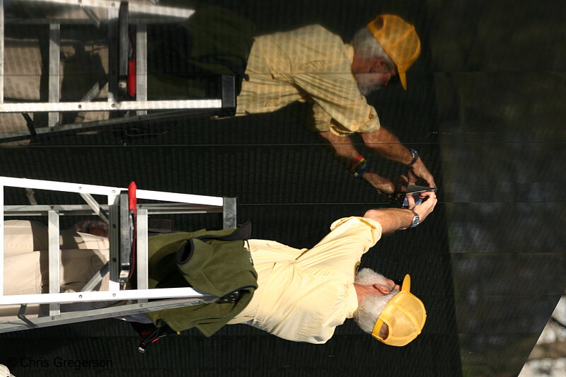 Photo of Park Service Worker at the Vietnam Veteran's Memorial(7154)