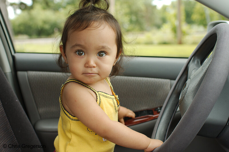 Photo of Athena at the Driver's Wheel(8015)