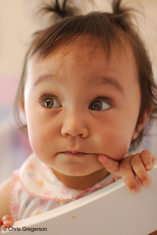 Photo of Close-Up of Athena Waiting in her Crib(8096)