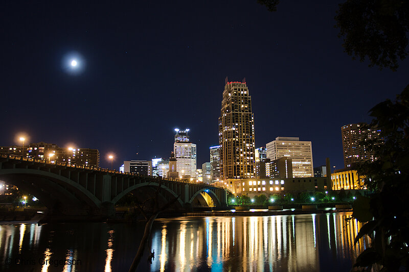 Photo of Third Avenue Bridge over the Mississippi River at Night(8300)