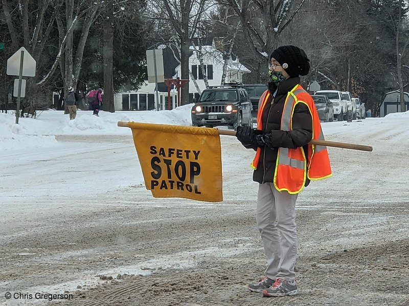 Photo of Athena as a Crossing Guard(8391)