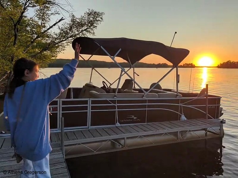 Photo of Pontoon Boating at Sunset(8454)