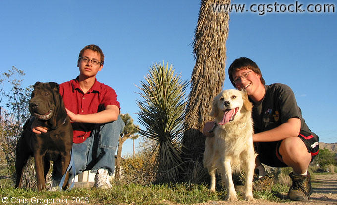 Dylan and Jason with Dogs