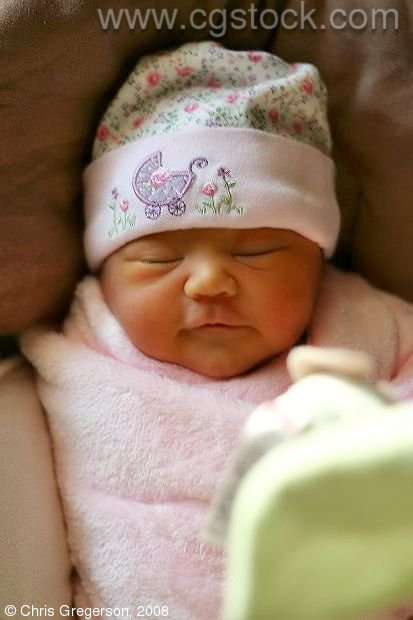Swaddled Newborn Baby home from the Hospital