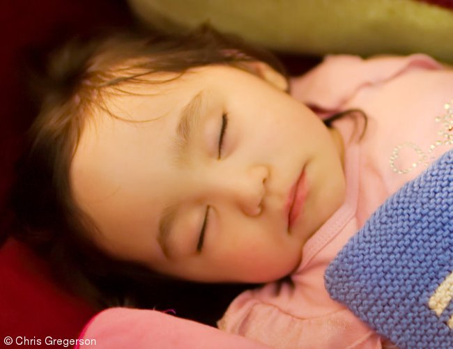 Athena Sleeping After her Birthday Party